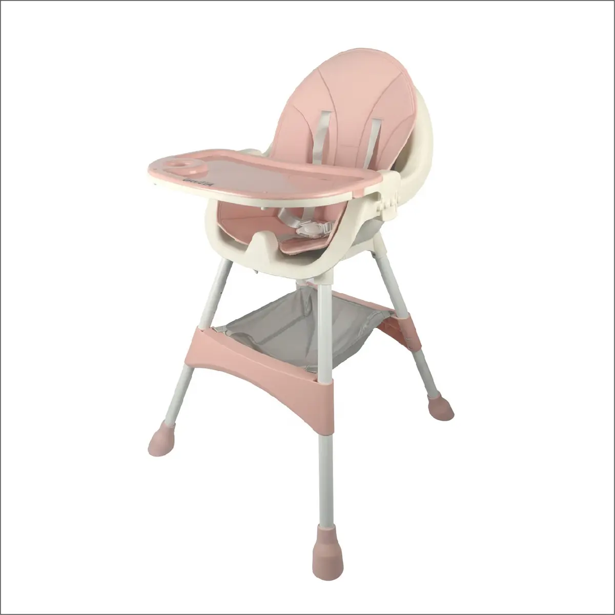 Silla De Comer Bebe 2en1 Portátil Dakota Alta Mesa Ajustable En Color Rosa