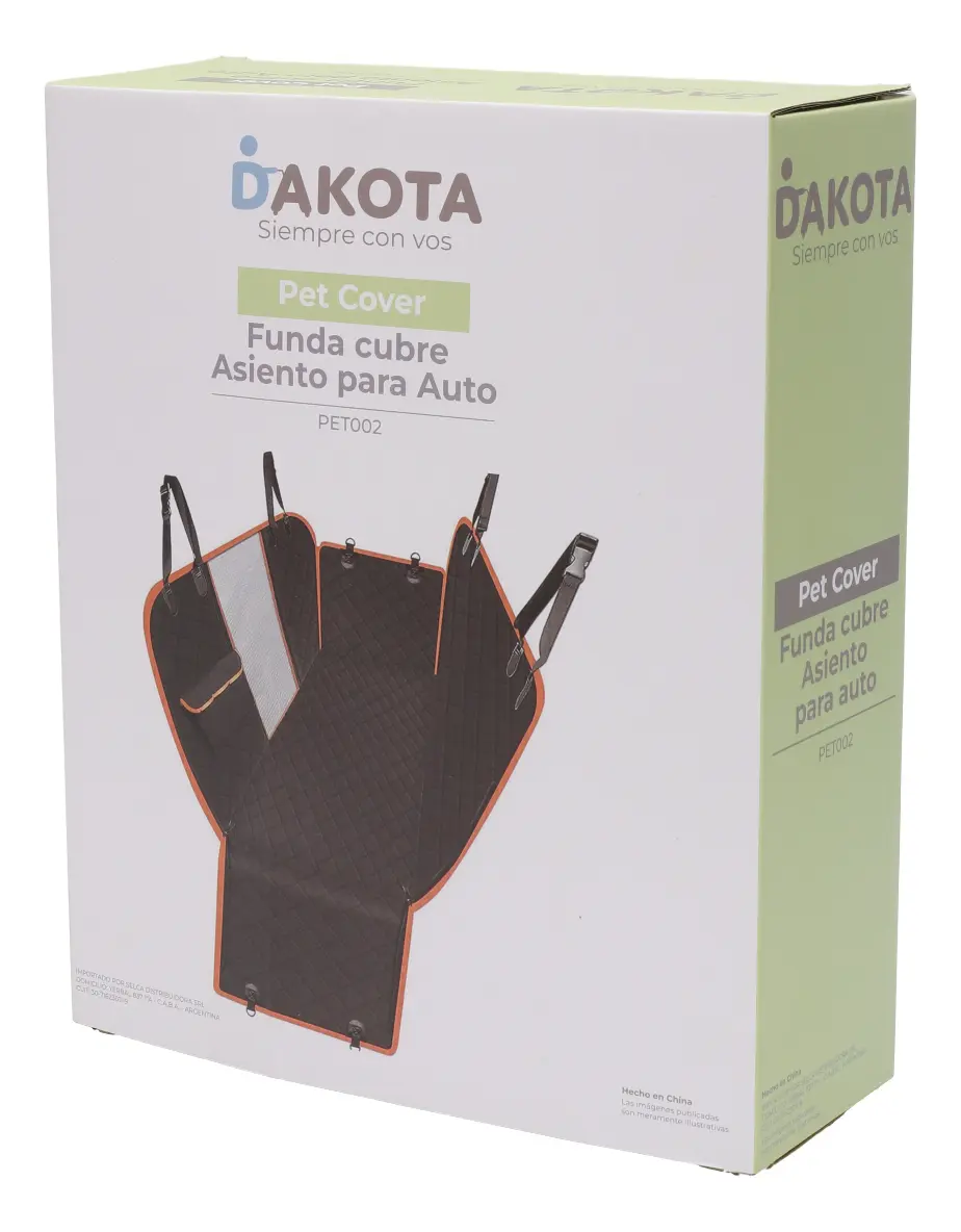 Funda Cubreasiento Protector Para Auto Impermeable Mascota Lavable Dakota Color Negro