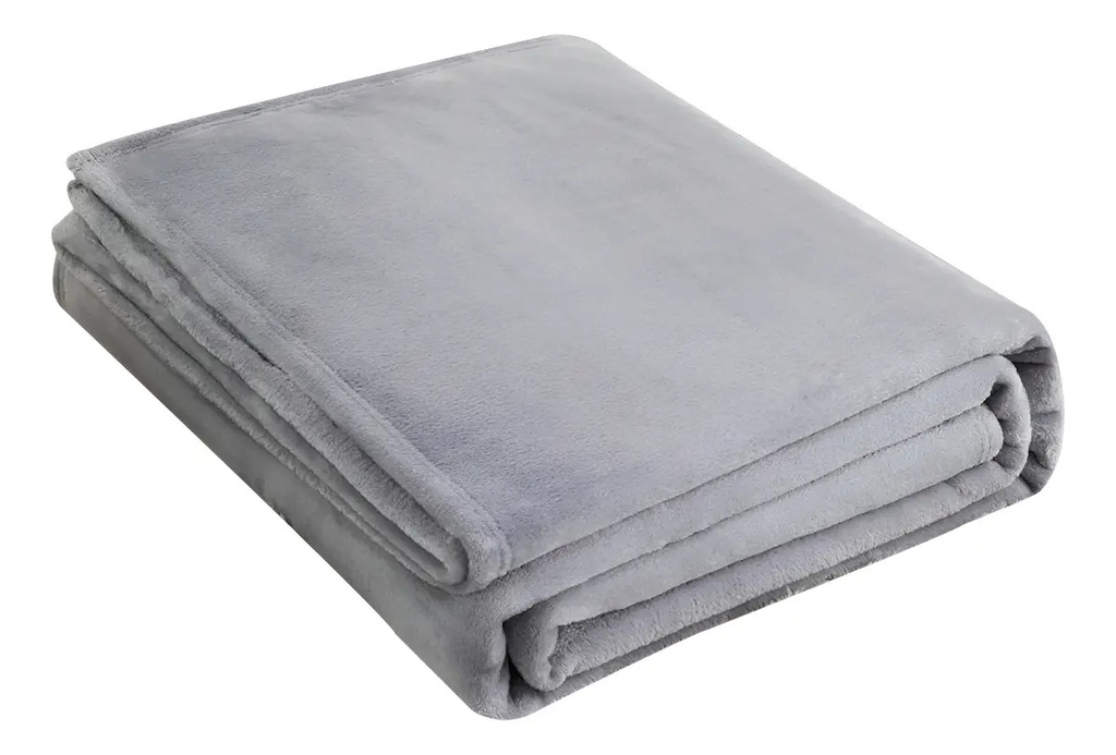 Frazada Manta Franela 200x230 Dakota Fra003 Media Estación Color Gris Liso 1 Kg