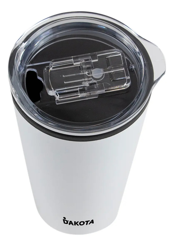 Vaso Térmico 400ml Dakota Plástico Con Tapa Frio Calor Color Blanco Liso