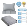 [FRA003 BEIGE + SABKING001 0714604481164] Combo Frazada Media Estacion Beige + Sábanas King Beige FRA003