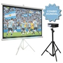 Combo Proyector Full HD Negro y Pantalla 120 Cine en Casa Ideal Mundial PP002