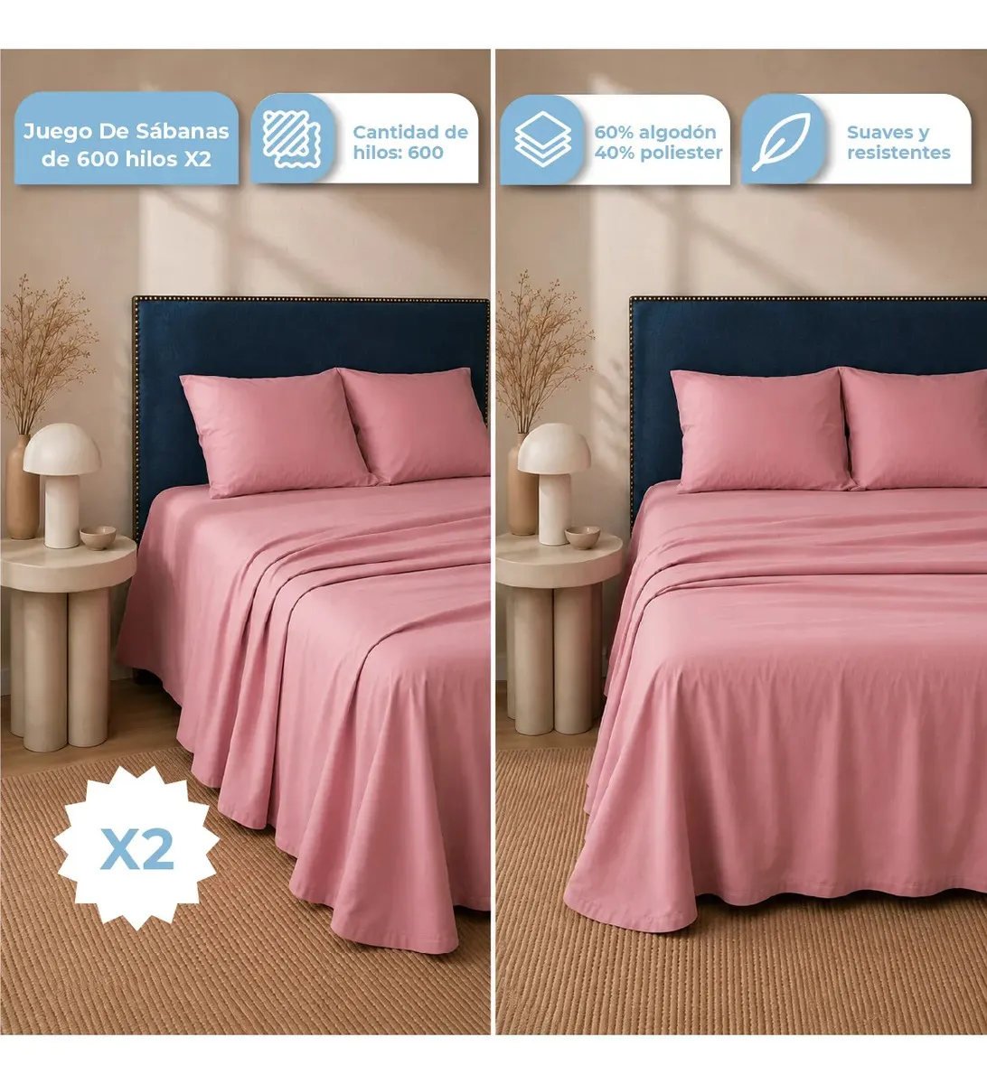 [2XSABKING001 LILA 674005995830] COMBO X2 SABANAS SAB-KING-001 LILA