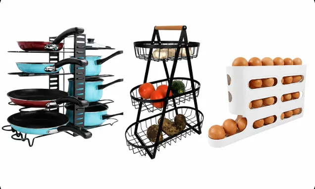 [P730 + HUE001+ PCAC01 674005996028] COMBO P730 ORGANIZADOR FRUTAS + HUE001 HUEVERA + PCAC01 ORGANIZADOR DE CACEROLAS