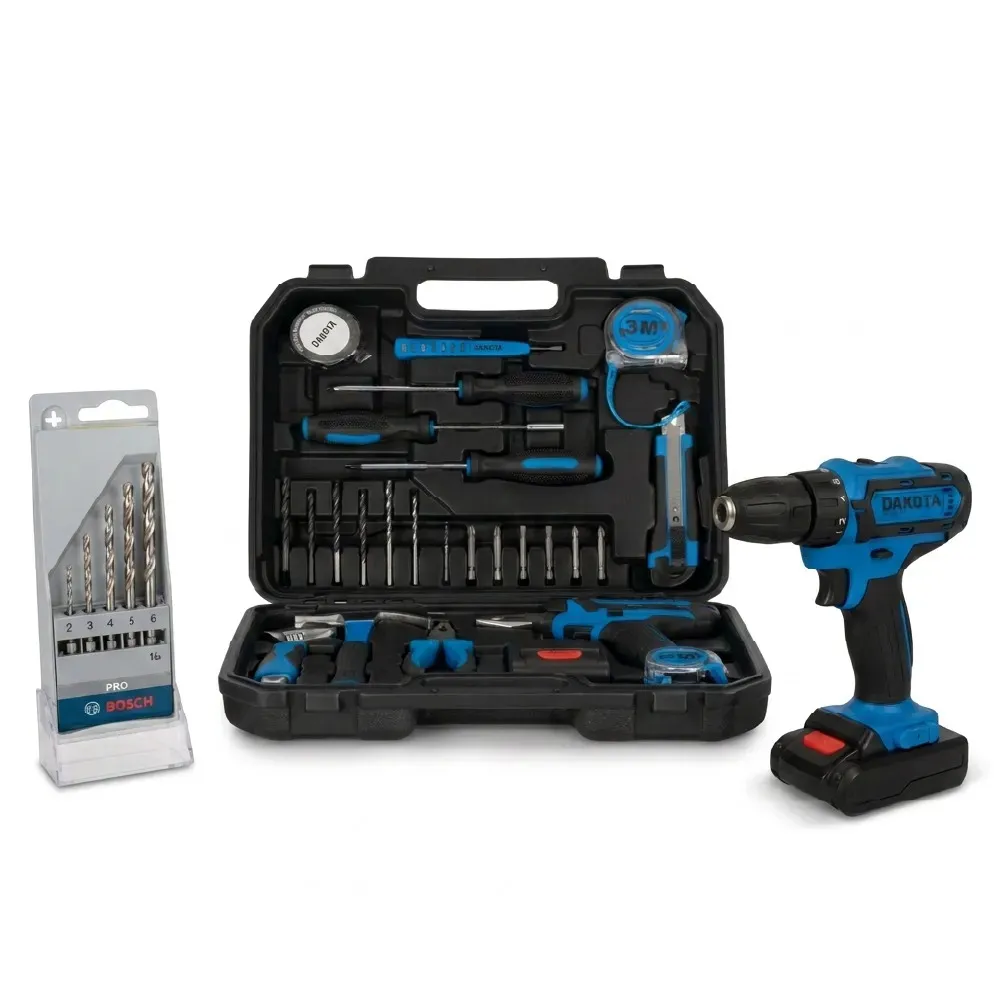 [TAL001 + SETBROC5PCS] Dakota Tal001 + Setbroc5pcs Maletín De Transporte - Negro Y Azul