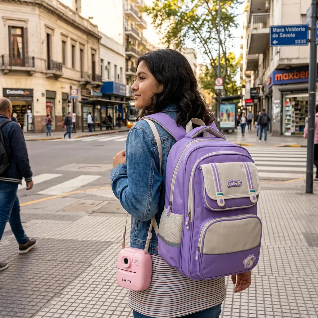 [BAGINF003 + CAMINST001] Combo Mochila Infantil De + Cámara De Fotos