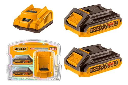 FBCPK2212-4- SET X2 BATERIAS DE LITIO (P20S) 2AH + CARGADOR (P20S) 2AH INDUSTRIAL