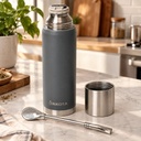Termo Dakota 1000ml Acero Inoxidable Gris Botella Térmica Bebidas Incluye Bombilla Acero