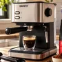 Cafetera Espresso Dakota 2 En 1 20 Bares 1.5l Espumador + Set 2 Tazas Doble Vidrio Térmico 250ml + Café Molido Tostado Italiano 250gr
