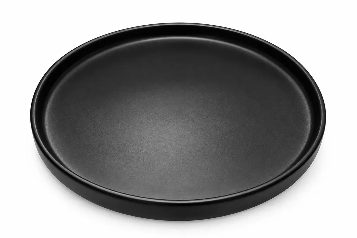 Set 6 Plato Postre Negro 19 Cm Cerámica Lisa Entrada Guarnición