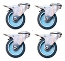 4 Ruedas 50mm (agujero Pasante) : 4 Giratorias con Freno 4RUE/50/4PASFR