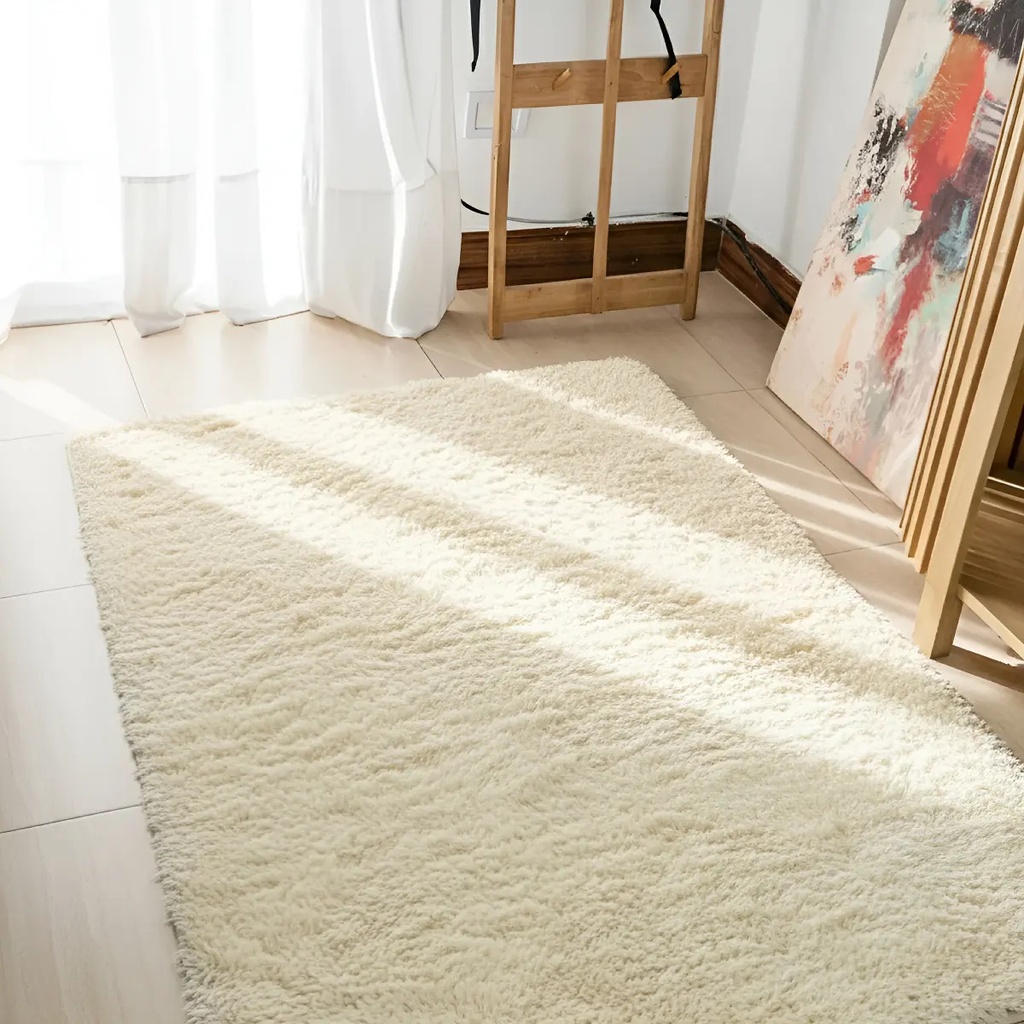 [ALF150 BLANCO - 727373186956] Blanco Alfombra 100X150 100% Poliester ALF150