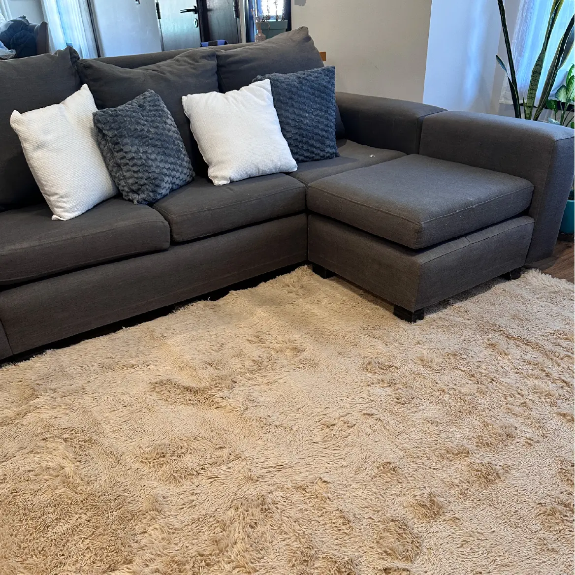 Alfombra Pelo 200x240cm Dakota Suave Antideslizante Multiuso Living Dormitorio Baño Color Marron ALF240