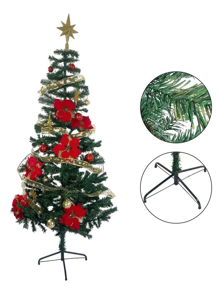 [ARBNAVVERD04 - 714604478706] Arb Nav Árbol Navidad Verde 180cm con Adornos VERD-04