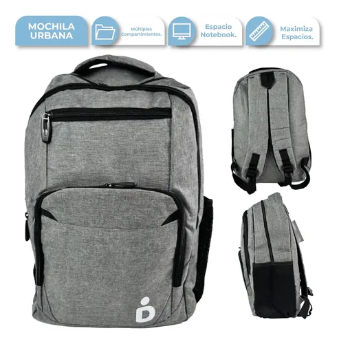 Mochila Dakota Reforzada Porta Notebook con Puerto USB Color Gris BAG012