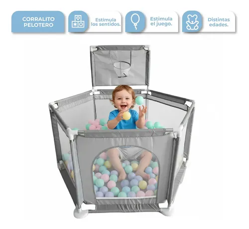 Parque Infantil Hexagonal Gris BBJUE003