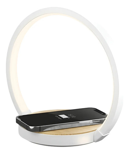 [BC140 - 763571857953] Base de Carga Circular con Aro Blanco LED BC140