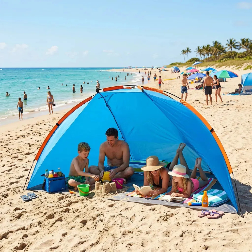 [CA02 AZUL - 763571799444] Carpa Playa Color Azul CA02