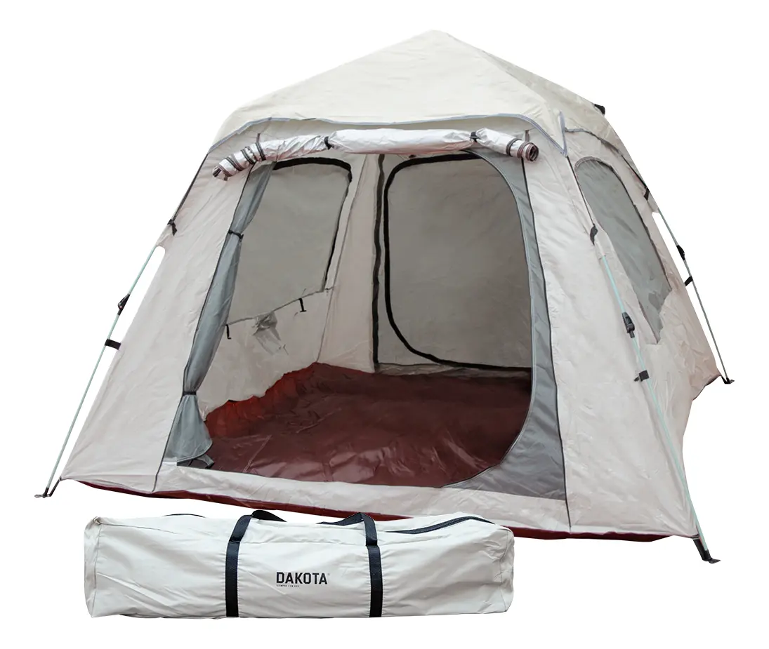 [CA06 BEIGE - 763571857700] Carpa Autoarmable para 6 Personas Dakota Automática 240x240x154cm Color Beige CA06
