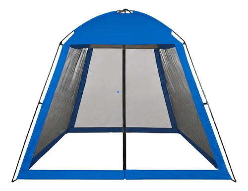 [CA33215 AZUL - 763571799833] Gazebo 3x3 Armado Facil Paredes + Puerta Completo Color Azul Oscuro CA33215