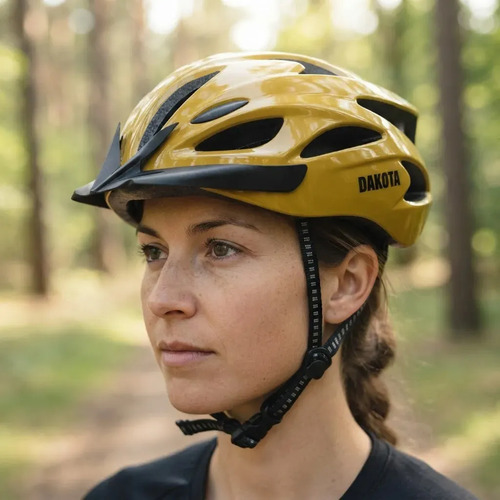 [CAS002 AMARILLO 714604086314] Casco Bicicleta Dakota Regulable Liviano con Visera Color Amarillo Talle L CAS002