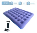 Colchón Inflable 2 Plazas Dakota con Almohada Incorporada Color Azul, de PVC Resistente COLINF002