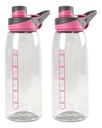 Combo 2 Botella Deportiva 750ml Gris con Rosa B600P