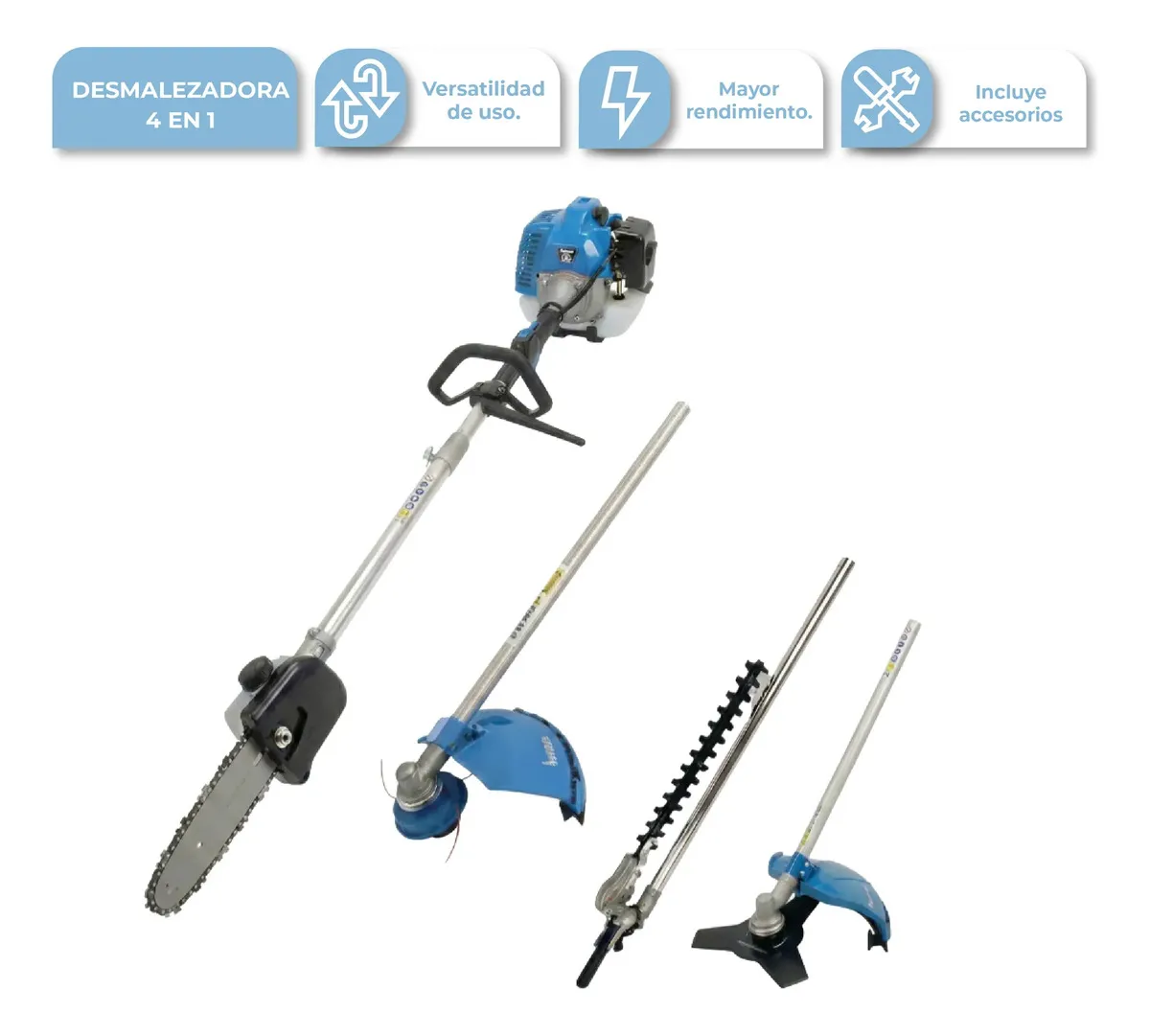 [DES002 0714604302087] Desmalezadora Bordeadora Dakota 4 en 1 52cc Multifunción con Accesorios DES002