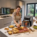 Freidora de Aire Dakota 8 Litros 1800W Digital + Papel Manteca de Regalo Air Fryer FRE003