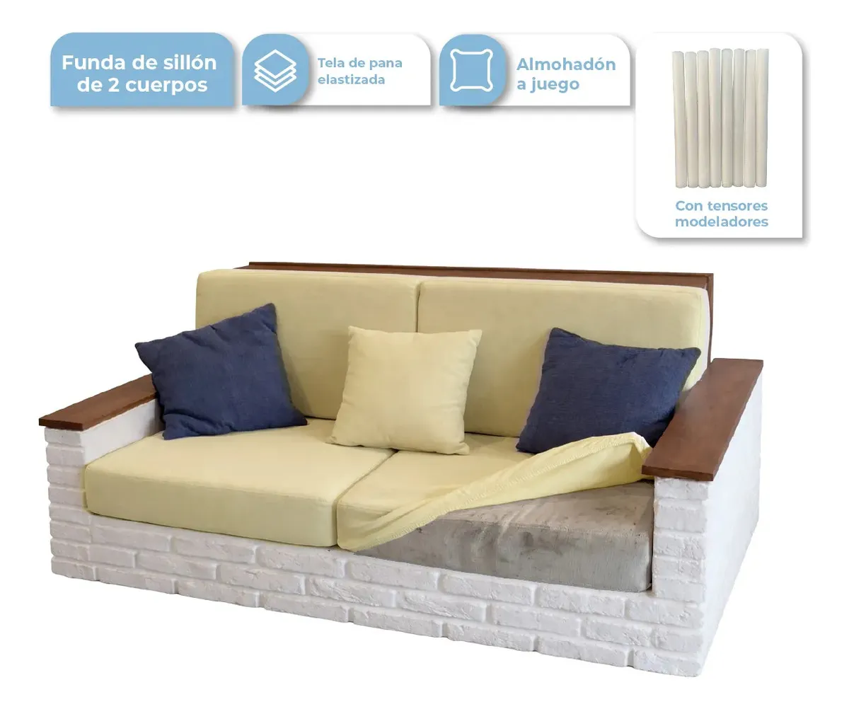 [FS2C001 BEIGECLARO 0714604478959] Funda Sillon 2 Cuerpos Beige Claro FS2C001
