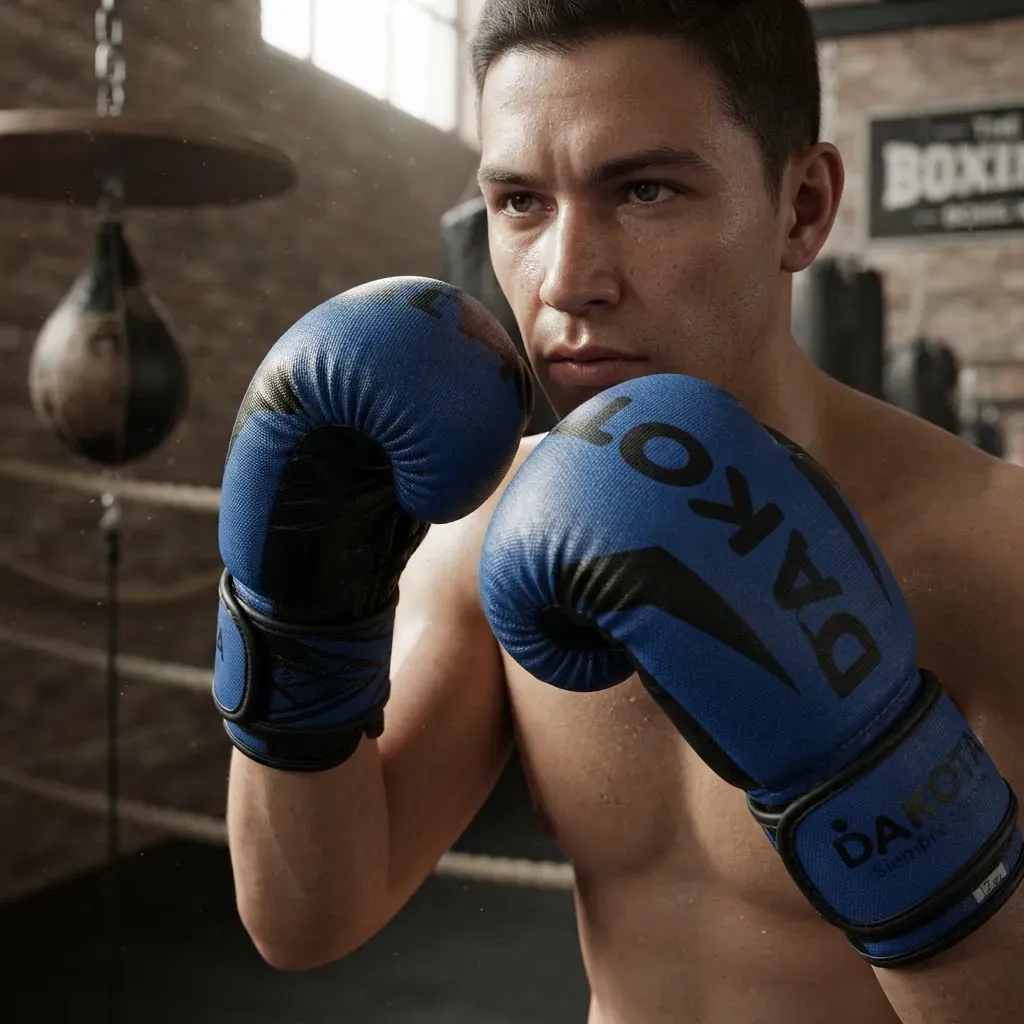 Guantes de Boxeo Profesional Color Azul/Negro GBX002