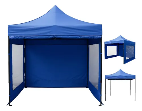 Azul Gazebo Azul 3 Paredes C/ Ventanas GZ33P3