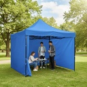 Gazebo 3x3 Autoarmable Paredes + Puerta + Estacas + Bolso Color Azul GZ33P4