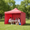 Gazebo 3x3 Autoarmable Paredes + Puerta + Estacas + Bolso Color Rojo GZ33P4