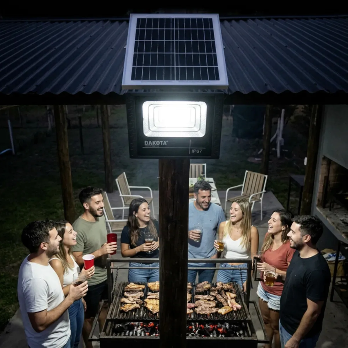 Reflector LED con Panel Solar 200W + Control Remoto LED200PSCR