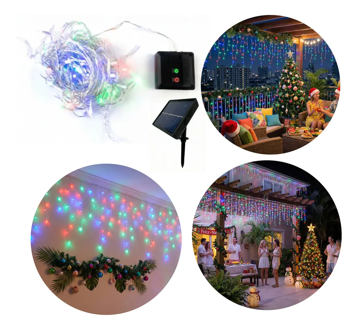 Lu Nav LED 001 Guirnalda Luces Navidad Cortina LED RGB LUNAVLED001