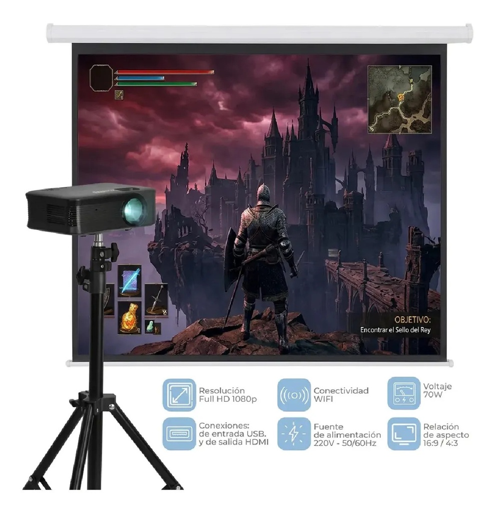 [PLW170 + TRIP01 0714604301158] Proyector LED + Tripode Negro PLW170
