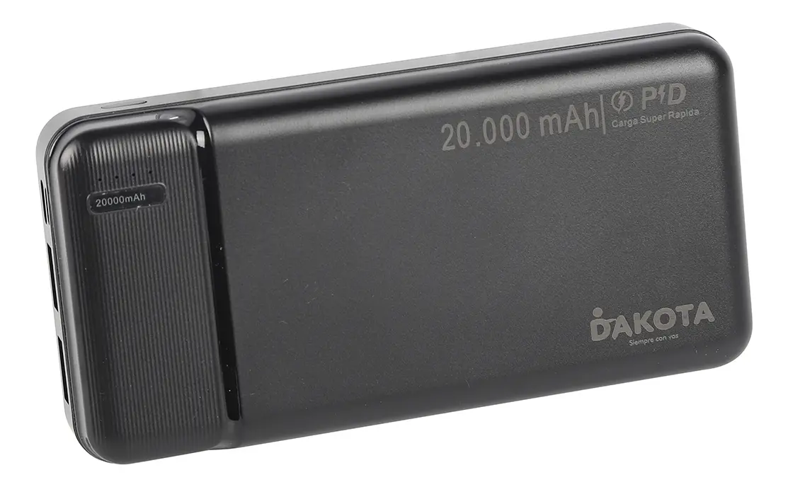 [PWB021 - 727373187298] Cargador Portátil Dakota Power Bank Carga Rápida Color Blanco Negro PWB021