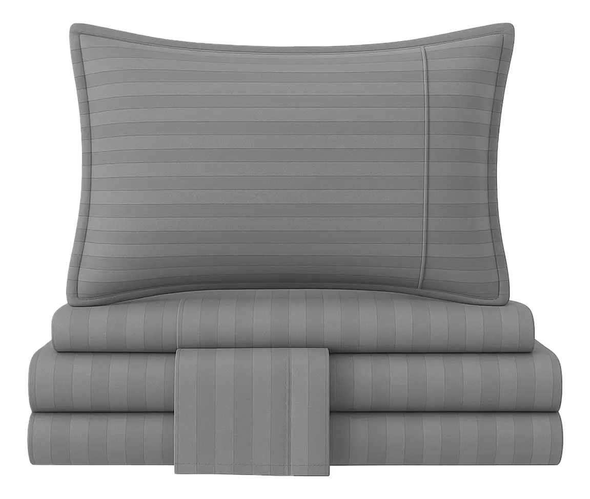 [SABQUEEN001 GRISRAYADO - 727373186741] Gris Rayado Sabanas Rayada Queen SAB-QUEEN-001