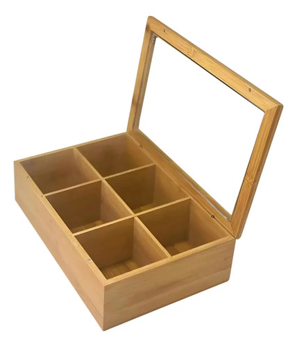 Caja de Te 6 Divisiones Natural TE6