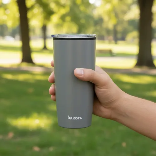 [V400P GRIS OSCURO - 714604031826] Vaso 400ml Plástico y Acero Gris Oscuro V400P