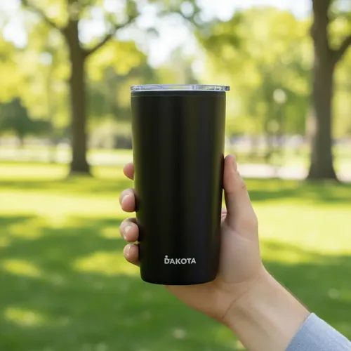 [V400P NEGRO - 714604031819] Vaso 400ml Plástico y Acero Negro V400P