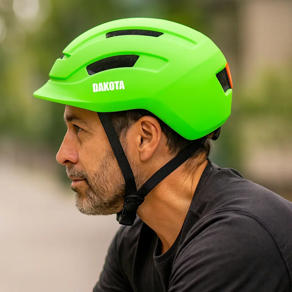 [WX200L VERDE - 714604085911] Casco Bicicleta Dakota Ciclismo Luz LED Color Verde WX200L