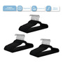 3X Set Percha de Terciopelo Negro 25PCS PER001