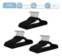 3X Set Percha de Terciopelo Negro 25PCS PER001