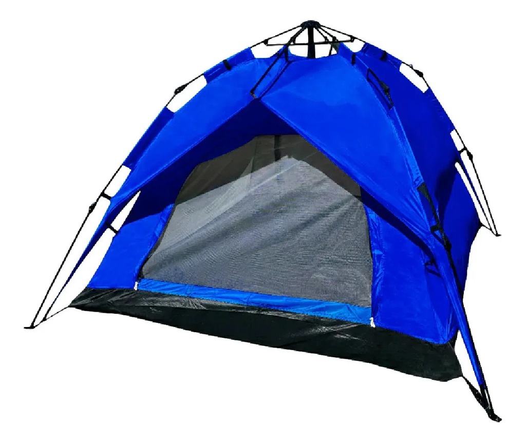 Carpa Azul Dakota para Camping 4 Personas 2,00 x 2,00 x 1,35 M con Techo Armado Automático CA05CT