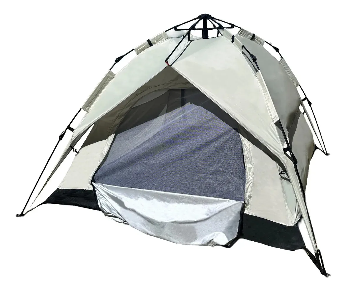 Carpa Beige Dakota para Camping 4 Personas 2,00 x 2,00 x 1,35 M con Techo Armado Automático CA05CT