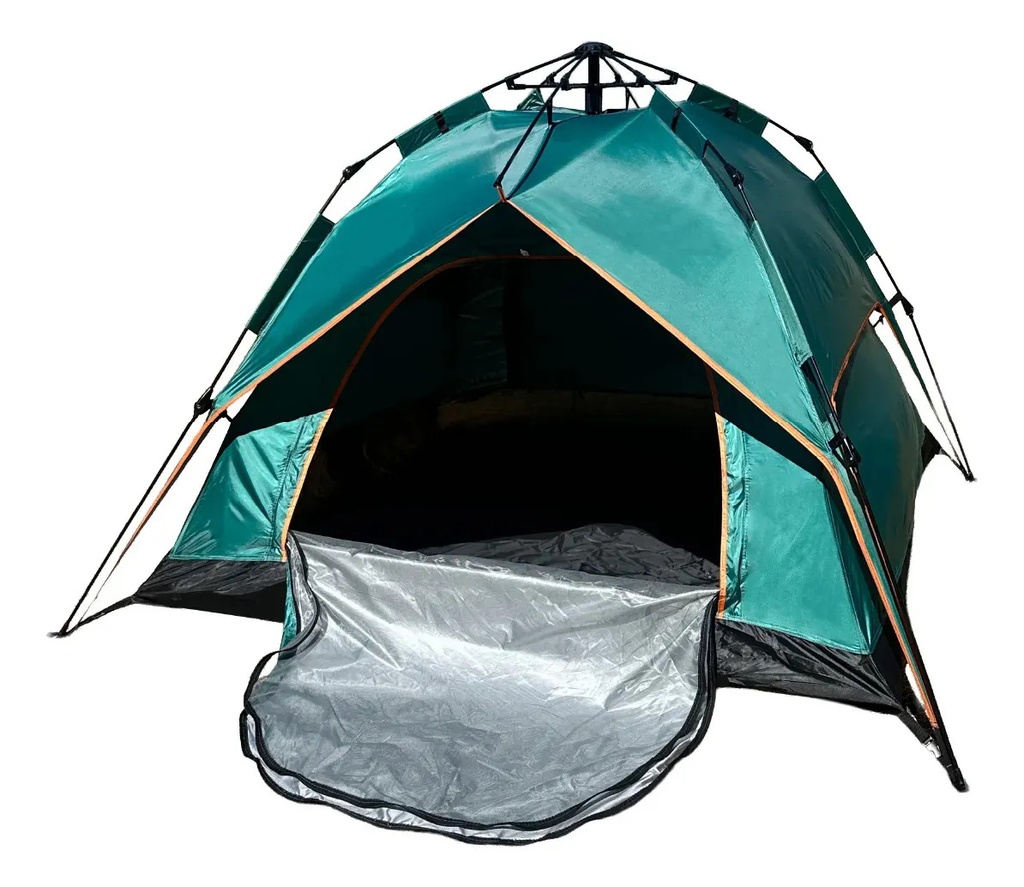 [CA05CT VERDE 0714604479529] Carpa Verde Dakota para Camping 4 Personas 2,00 x 2,00 x 1,35 M con Techo Armado Automático CA05CT