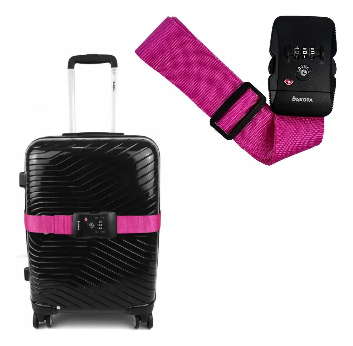 Correa de Seguridad para Valijas 2 M Rosa COR-SEG002