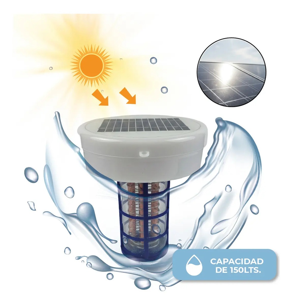 [ION001 0714604300823] Ionizador Solar para Pileta 15.6X15.6cm ION001
